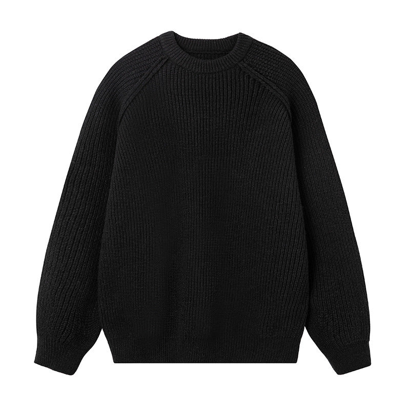 Three-dimensional Shoulder Line Design texture Thick Needle Sweater