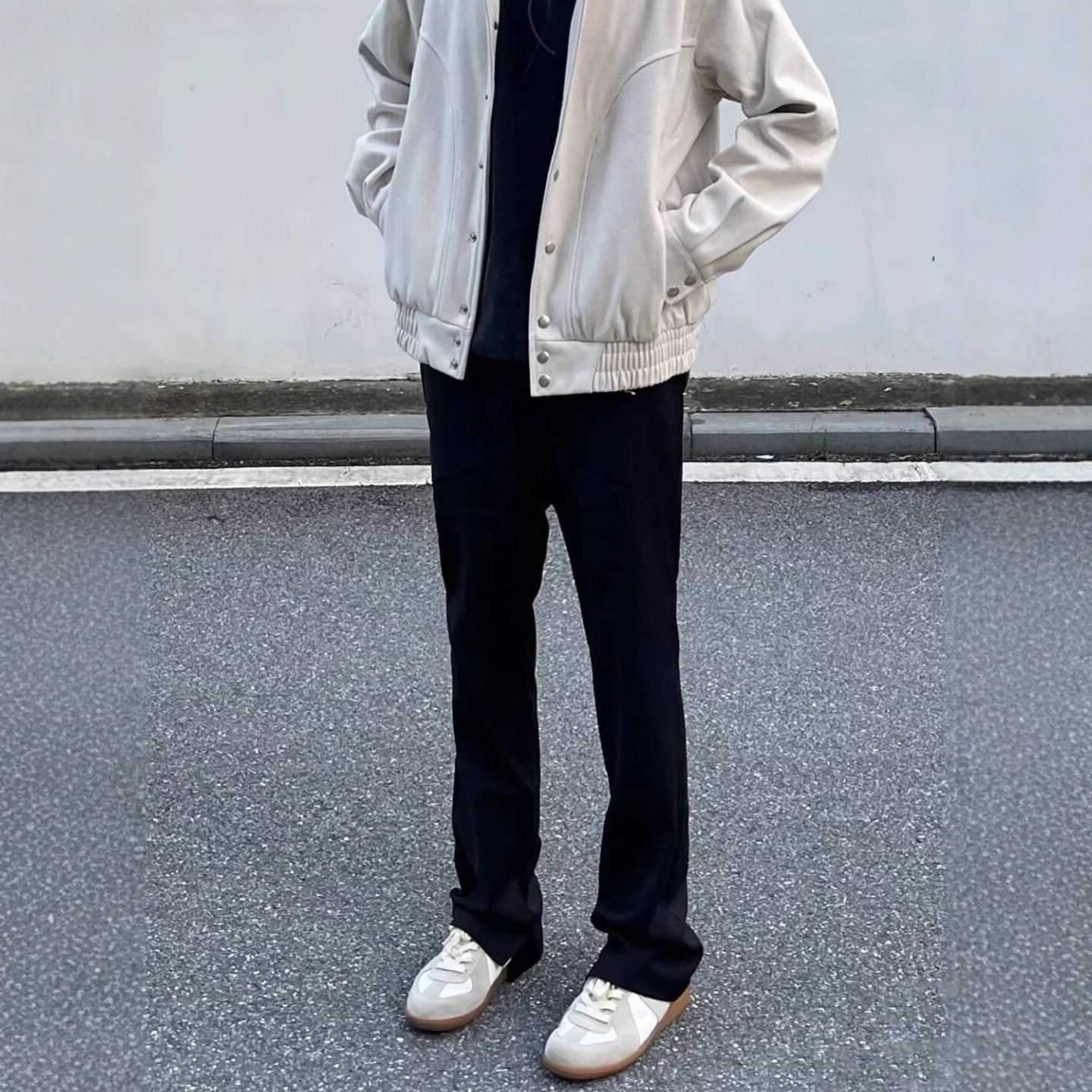 Black Willow Leaf Machete Straight Casual Pants