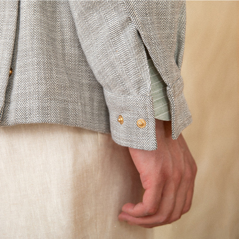 Cotton And Linen Stand-up Collar Cinched M65 Safari Jacket