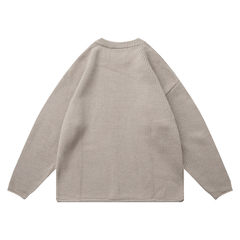 Basic Classic Solid Color Simple Sweater