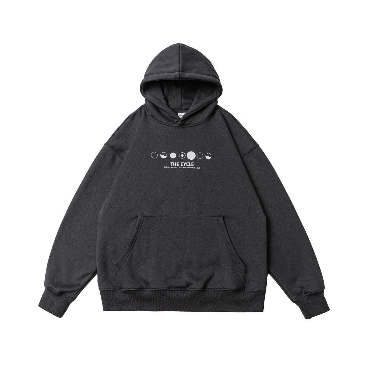 Printed Velvet Padded Hooded Sweatshirt Men