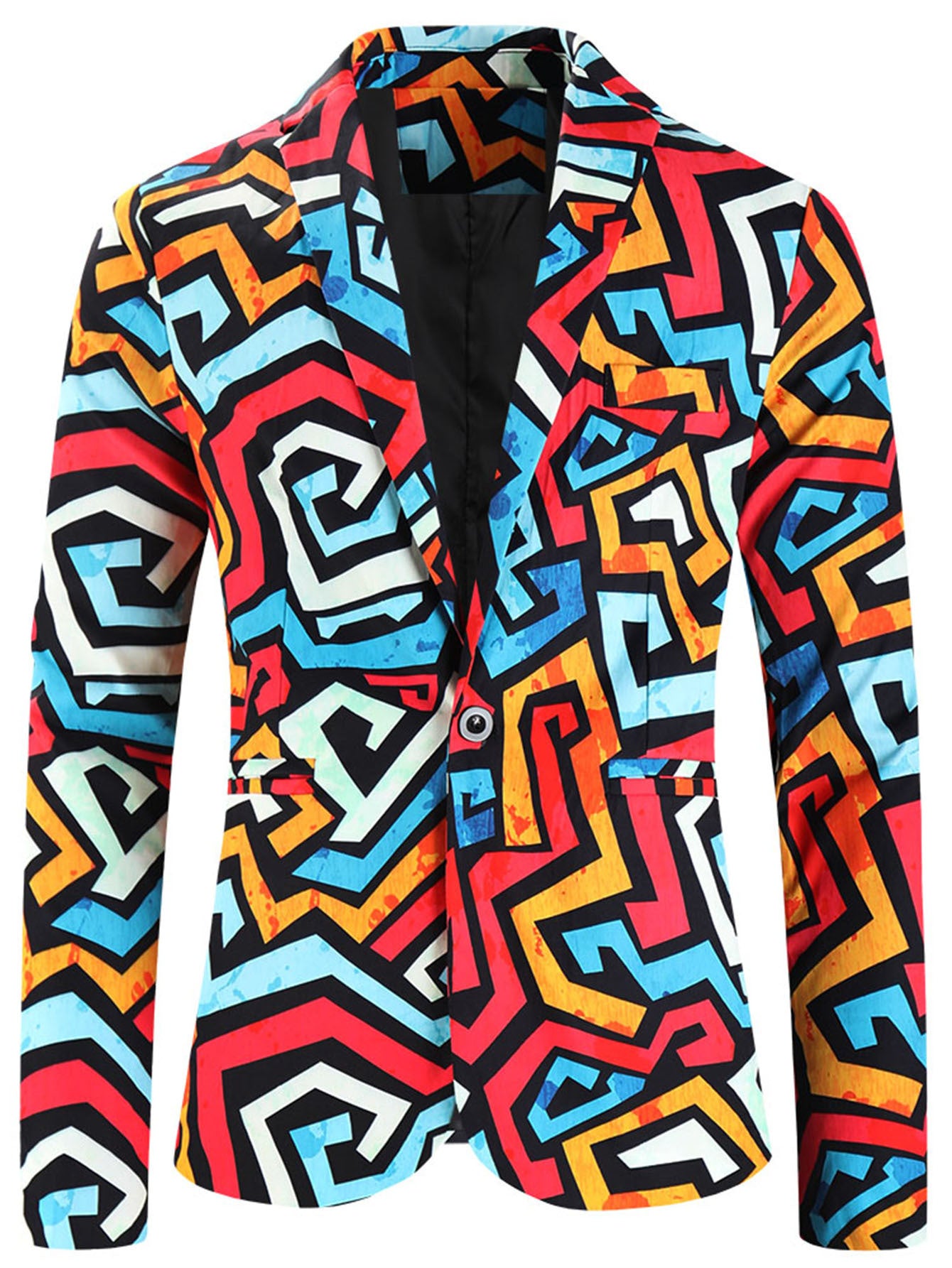 One Button Printing Leisure Suit men