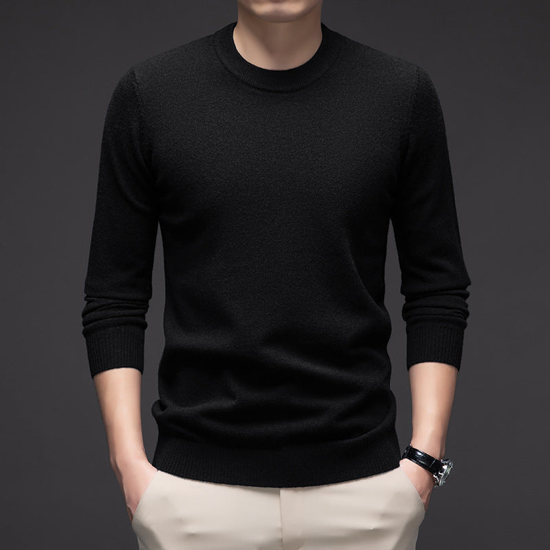 Solid Color Men's Round Neck Long Sleeve Autumn And Winter Leisure Sweater