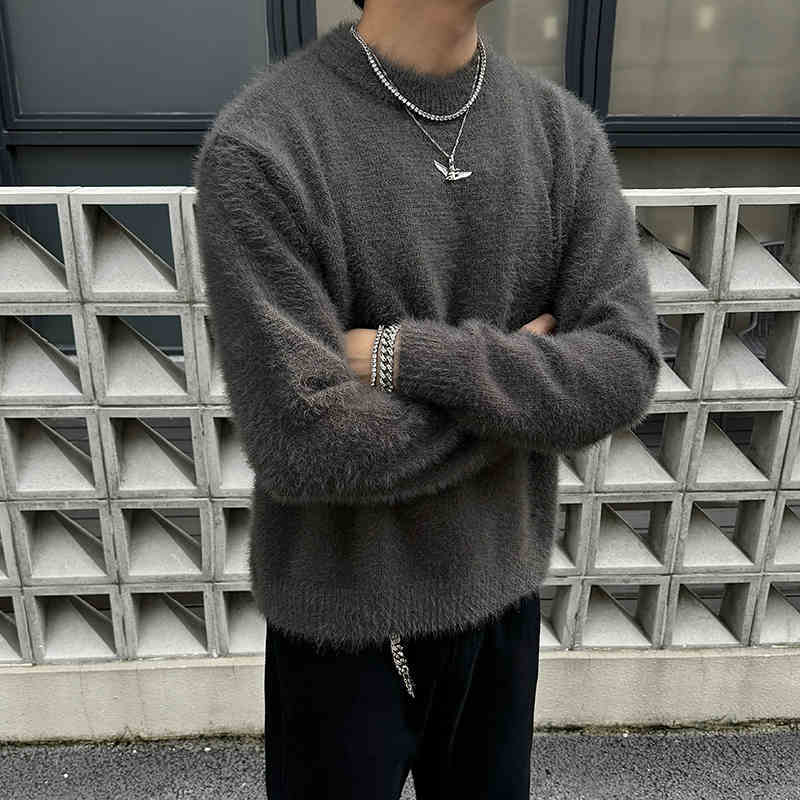 Retro Mink-like Knitted Long-sleeved sweater