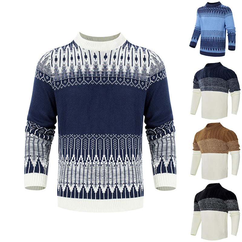 Men's Knitted Long-sleeved Pullover sweater