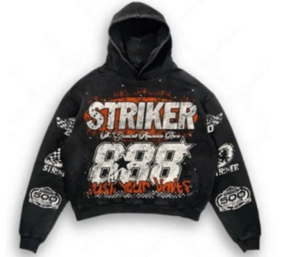 Letter Print Pullover Sweater Retro High Street hoodie