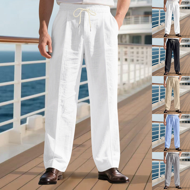 Loose Breathable Linen Leisure Men's Beach Pants