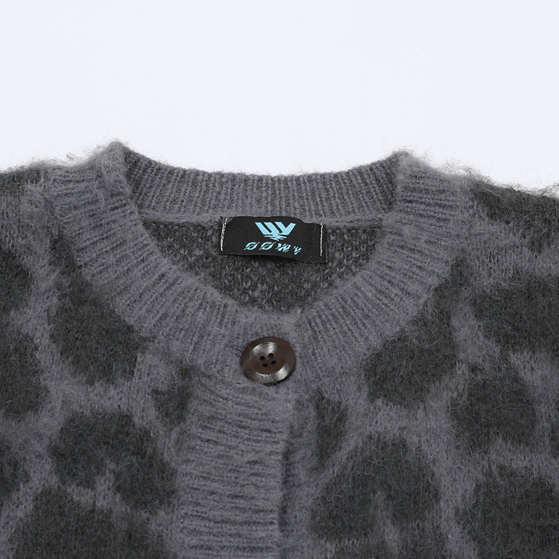 Retro Personalized Leopard Print Knitted Sweater