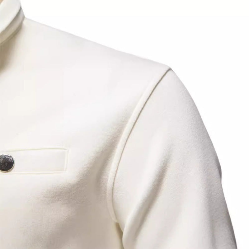 Half Zipper Sweater Casual Solid Color Pocket Decoration sweater