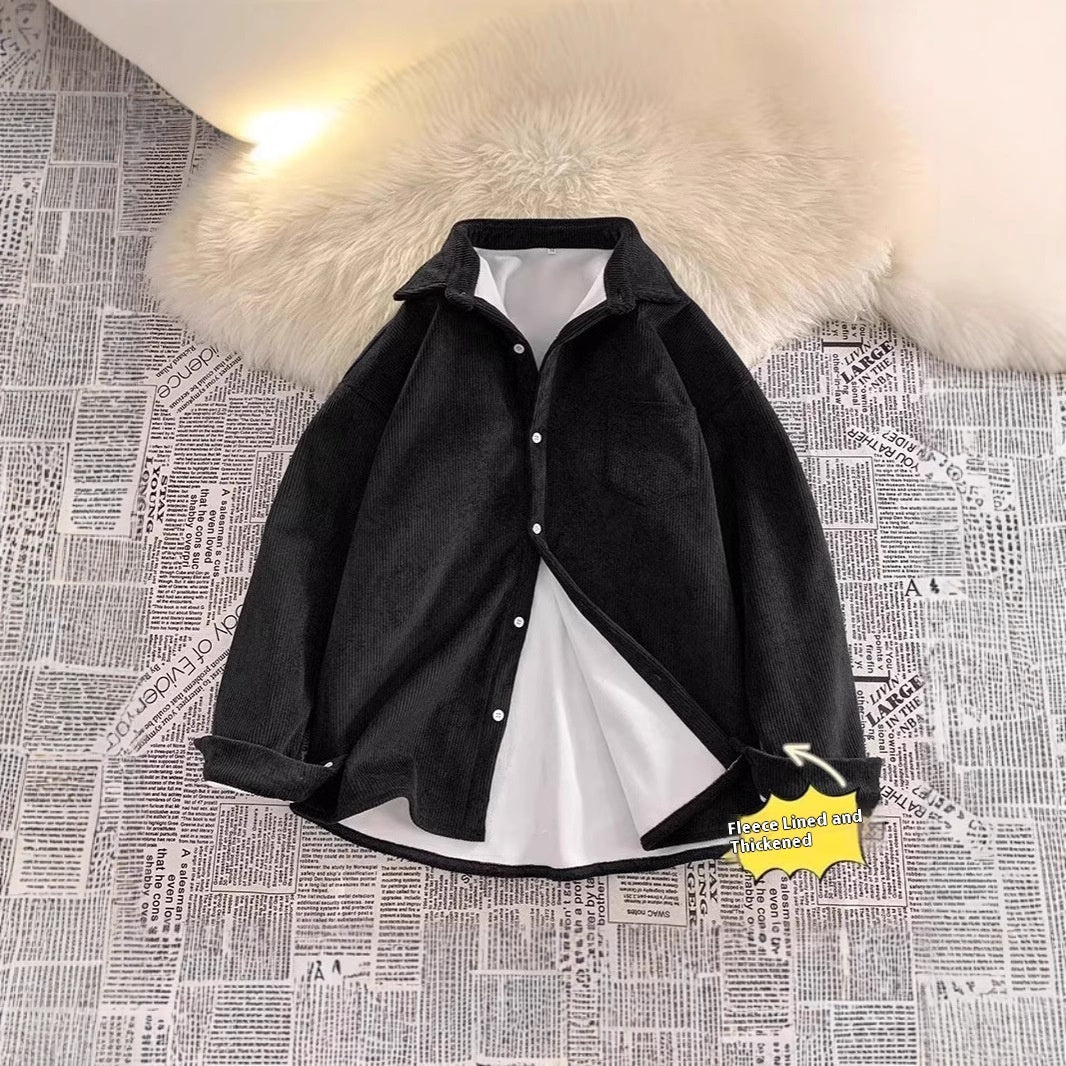 Fleece Thermal Long Sleeves Lapel Shirt
