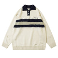 American Retro Lapels Long Sleeve Sweater