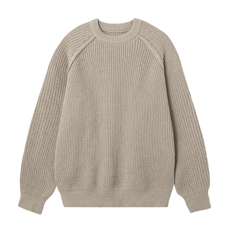 Three-dimensional Shoulder Line Design texture Thick Needle Sweater