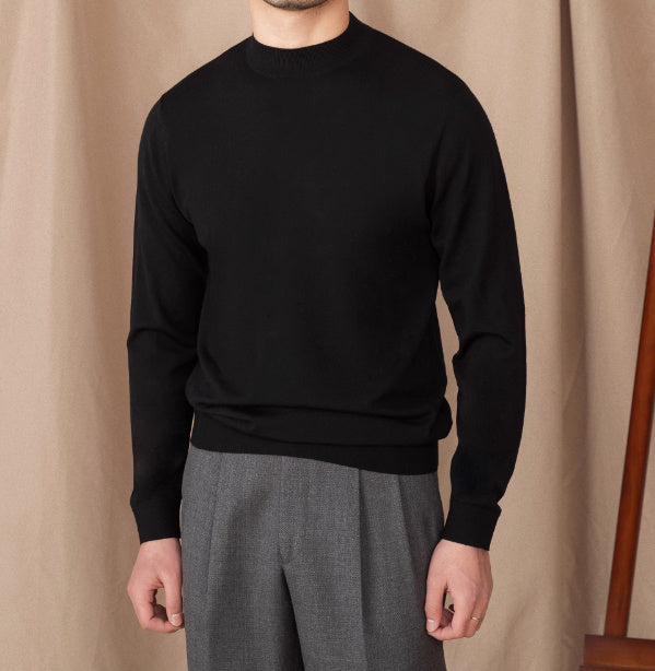 Wool British Commute Slim-fit Pullover Bottoming Shirt