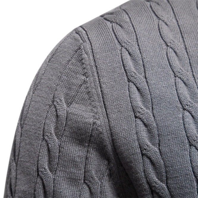 Pullover Deer Embroidery Solid Color Sweater For Men