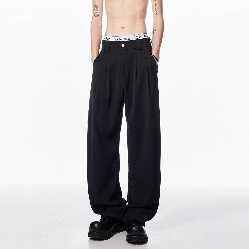 Personality Drape Ice Silk Leggings Men