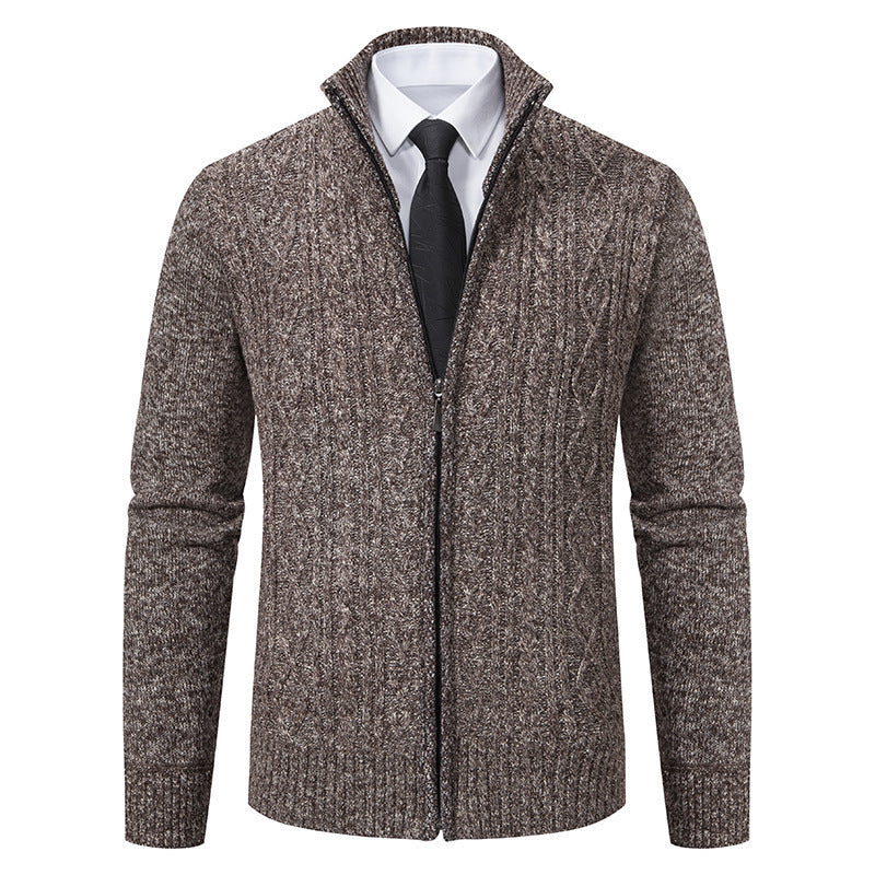 Men's Stand Collar Casual Cardigan Sweater Coat