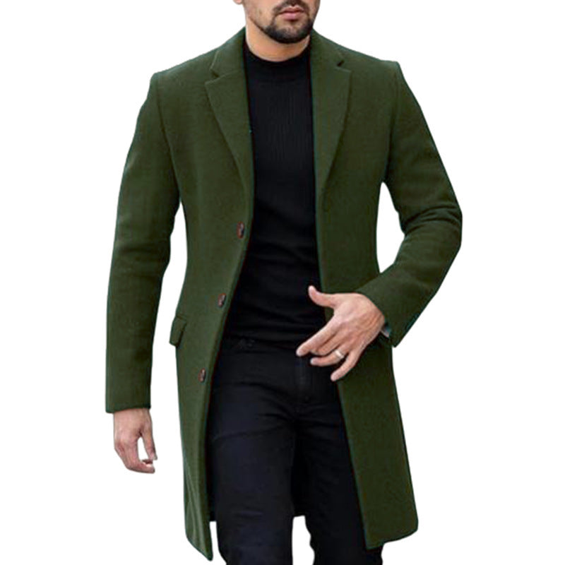 Single-breasted Cardigan Woolen Coat