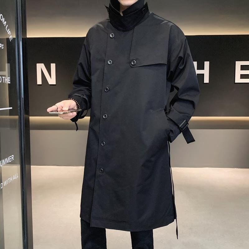 Men Spring And Autumn Simple Senior Sense Trench Coat