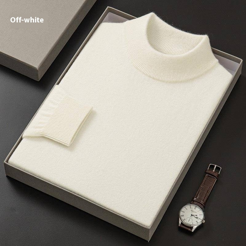 Men's Solid Color Casual Half Turtleneck Sweater