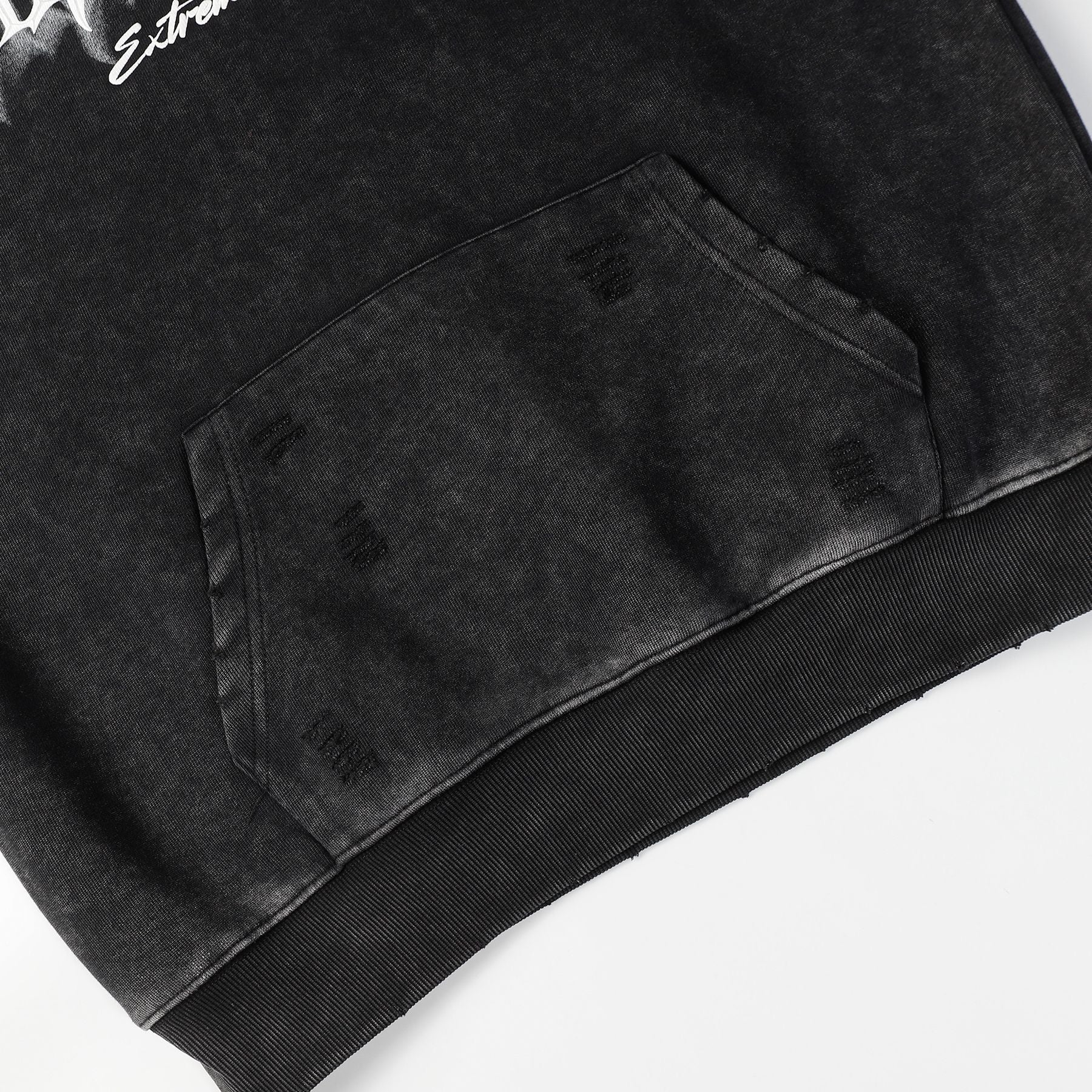 Retro Heavy Washed Hoodie Printed Hoodie