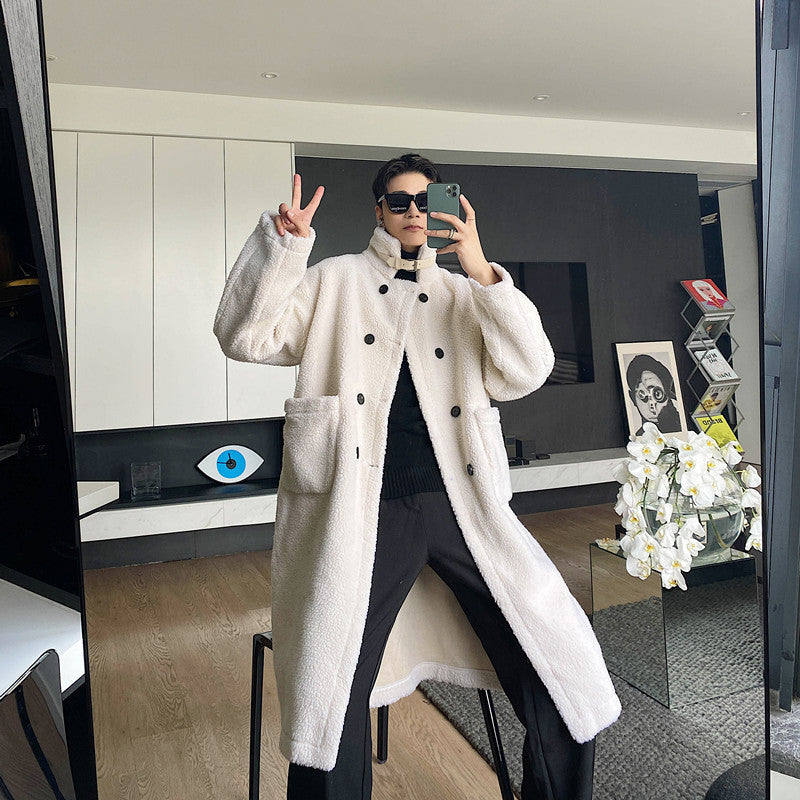 Double Row Button Cashmere Versatile coat