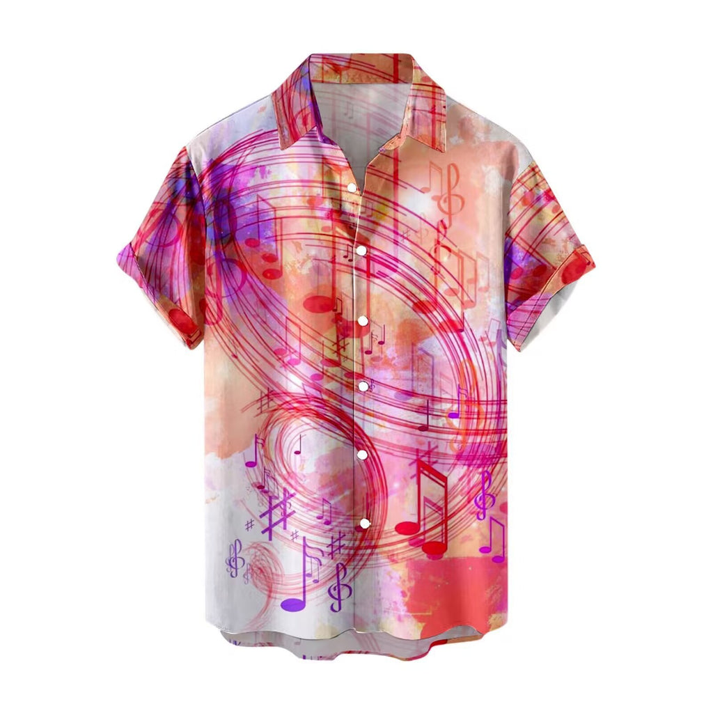 Hawaiian Men's Summer 3D Printed Short-sleeved Shirt