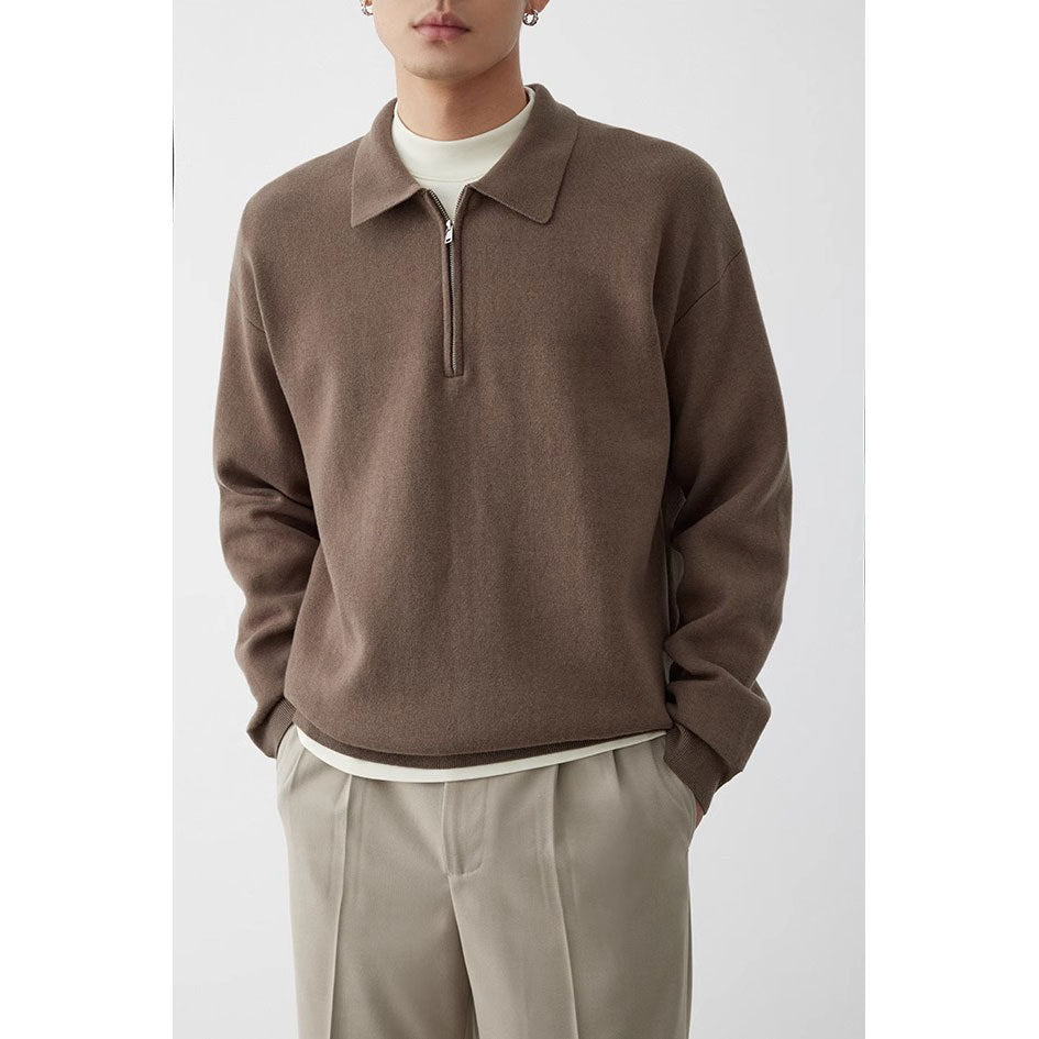 Casual Polo Collar Knitwear Sweater For Men