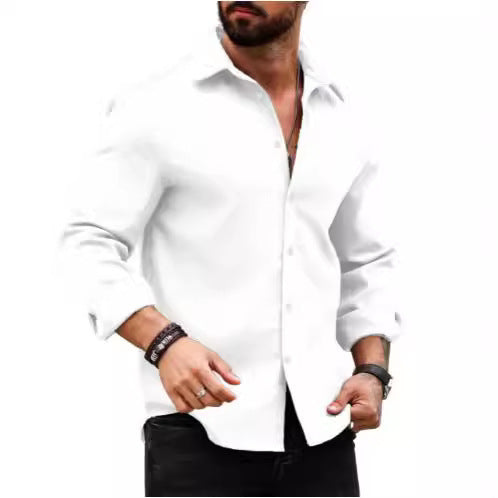 Men's Cotton And Linen Long Sleeve Shirt