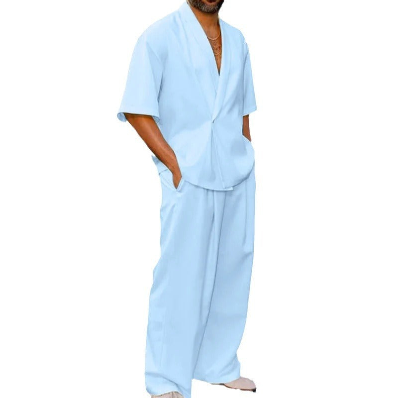 Men Casual Polo Collar Suit