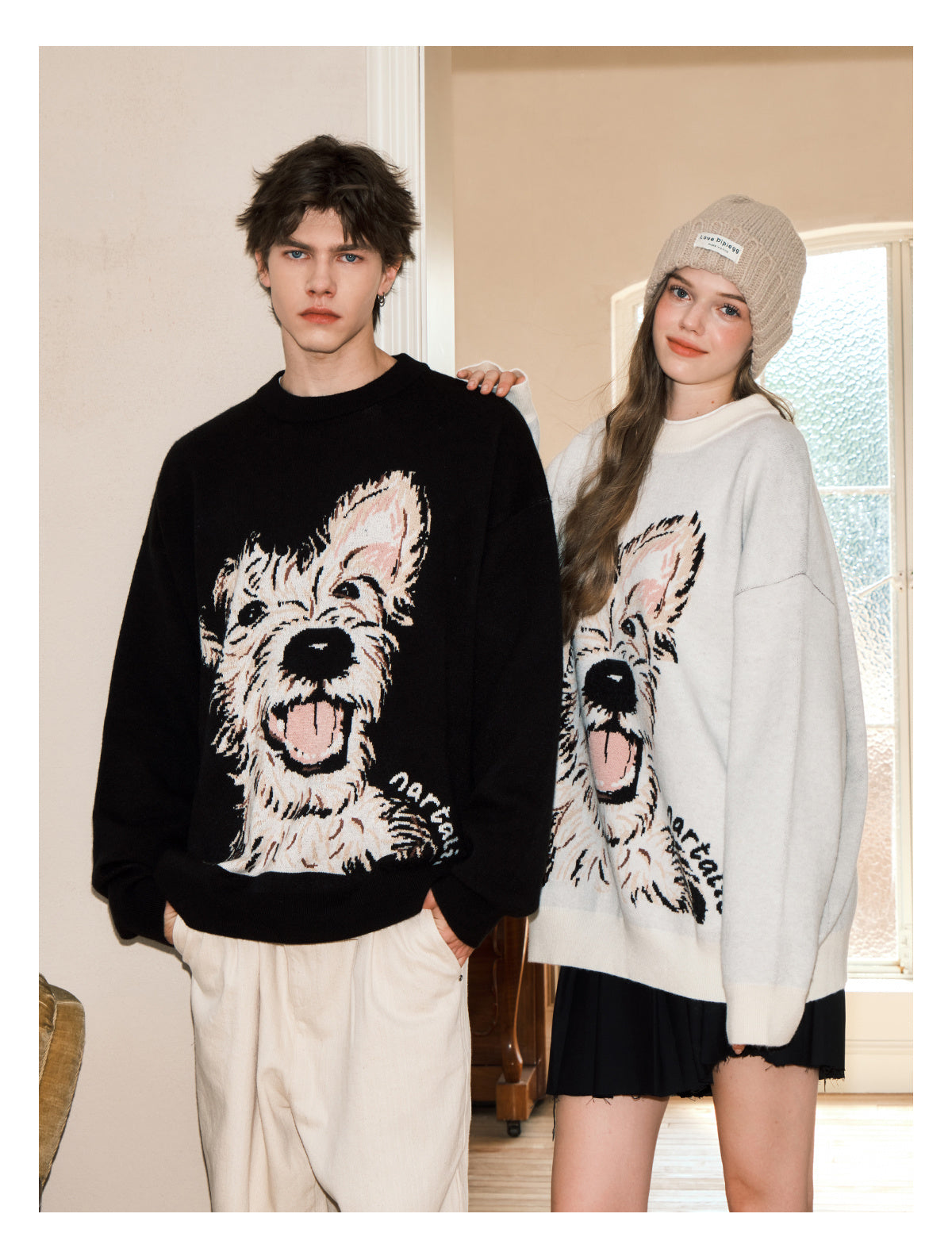 Puppy Sweater Couple Loose And Idle Knitwear sweater