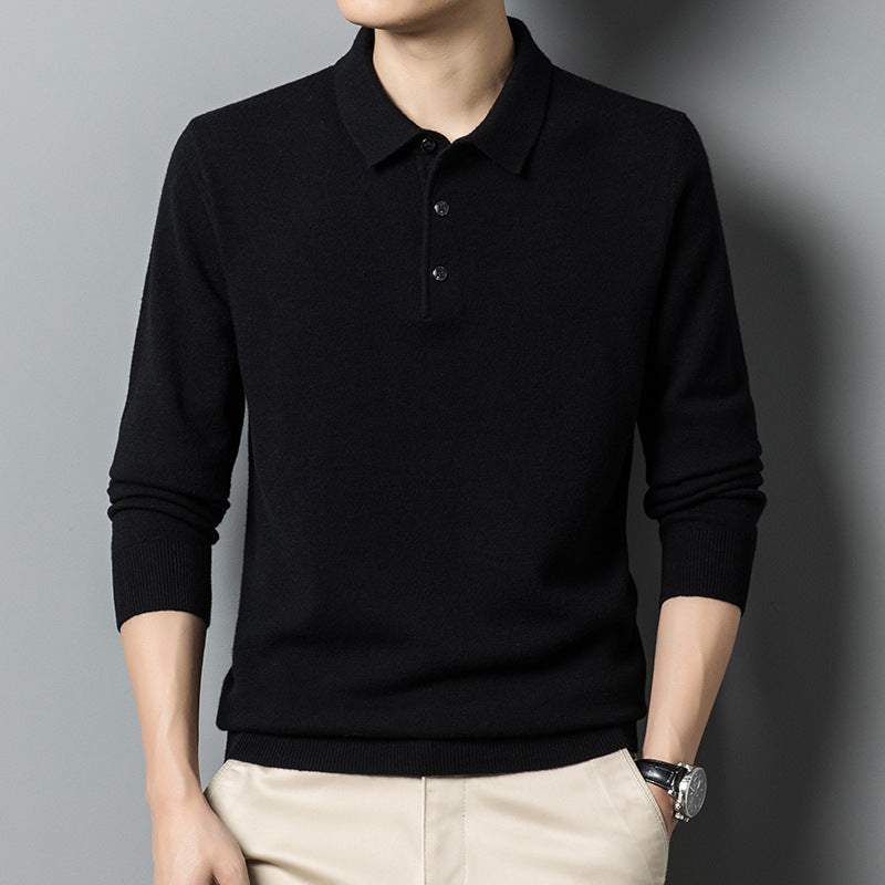 Fall Casual Polo Collar Long-sleeved Sweater