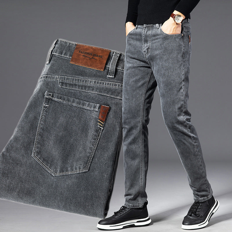 Smoky Gray Men's Loose Straight Jeans