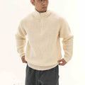Thick Needle Wool Yarn American Retro Half Zipper Turtleneck Sweater