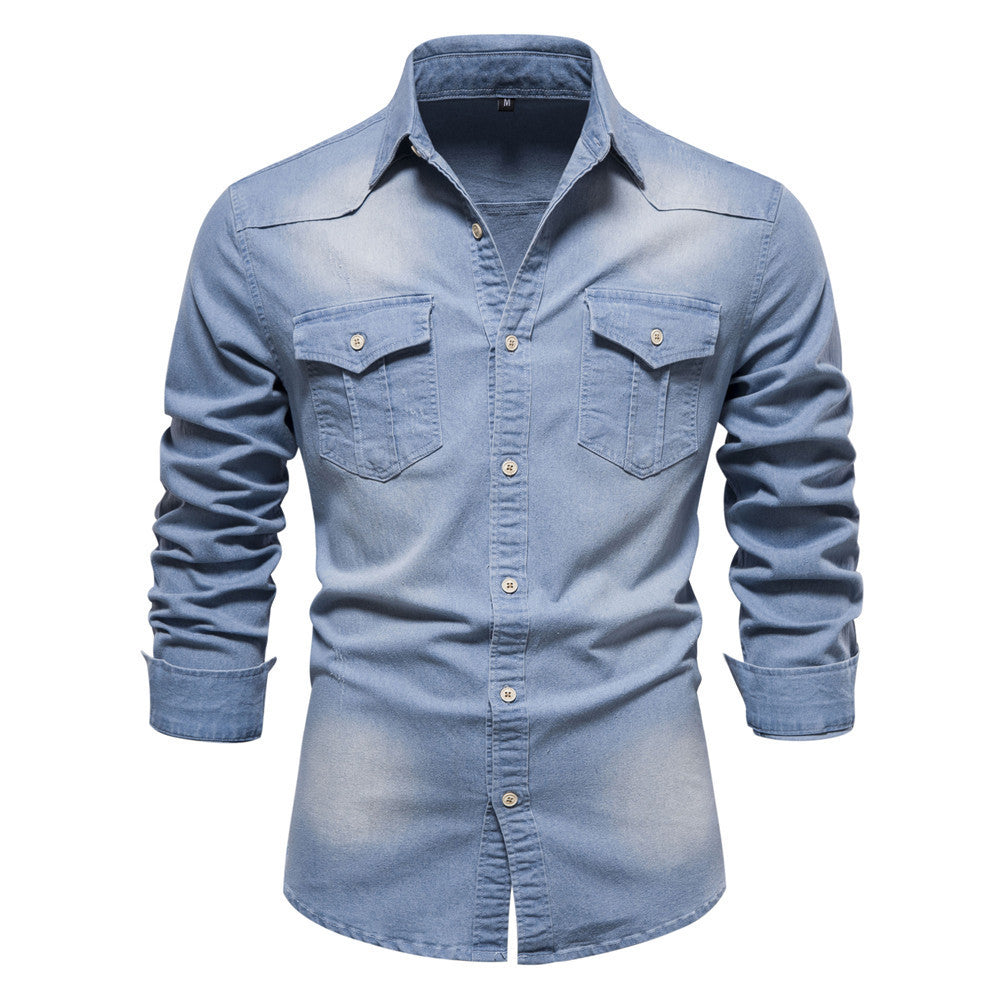 Men's Long-sleeved Denim Shirt