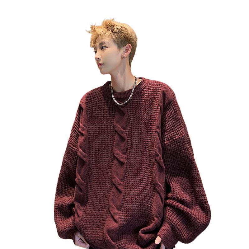 Men's Autumn And Winter Style American Retro Round Neck Sweater