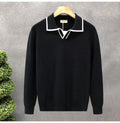 Lightly Mature Casual Polo Collar Sweater Men