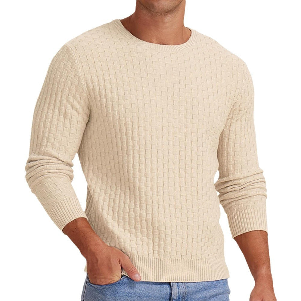 Men's Round Neck Pullover Long Sleeve V-neck sweater