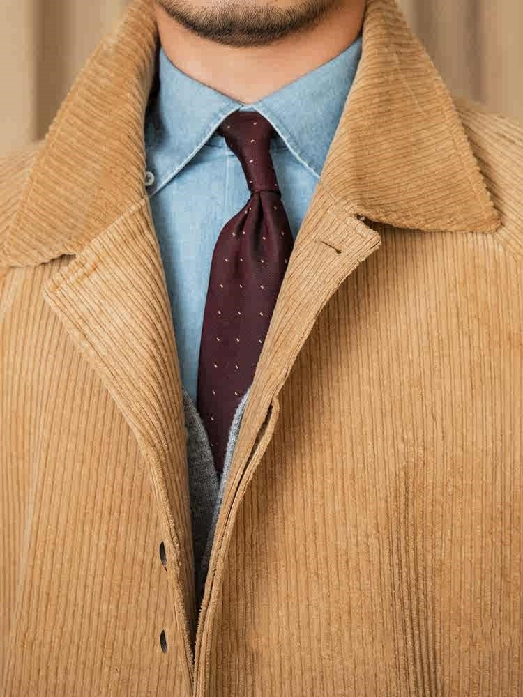 Autumn Corduroy Long-cut Coat Casual Loose Raglan Sleeve Retro trench coat