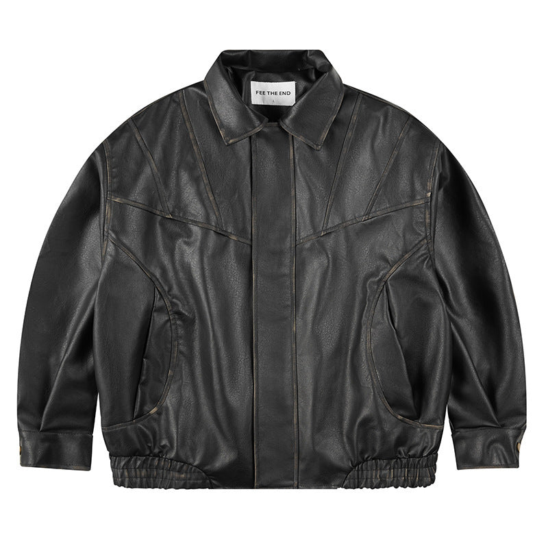 Retro Leather Men And Women Loose jacket