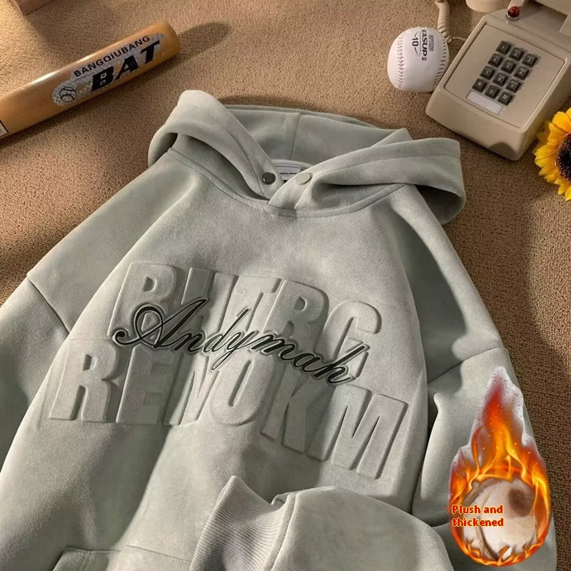 Suede Heavy Sweater American Retro hoodie