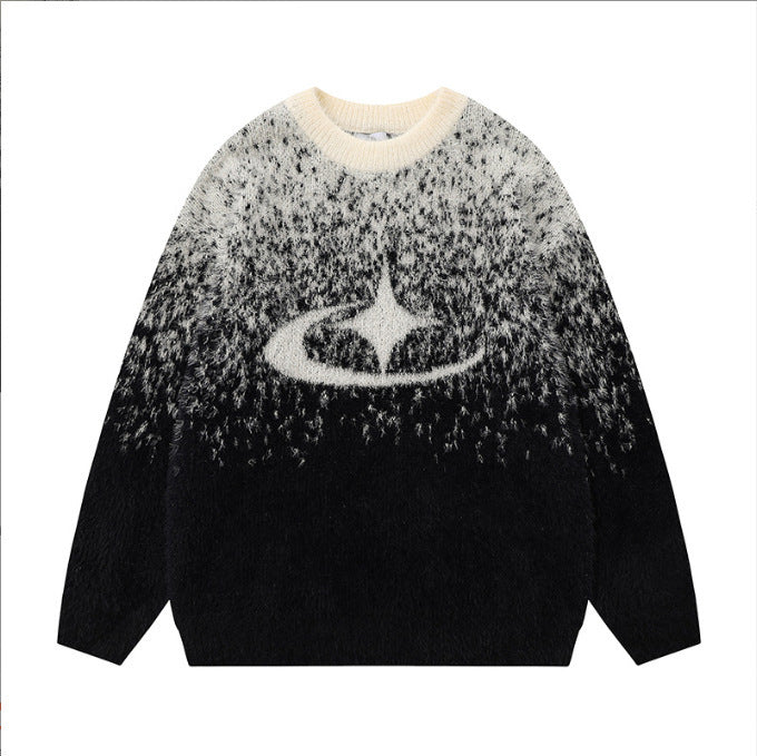 Gradient Warm And Loose Long Sleeve Round Neck Sweater