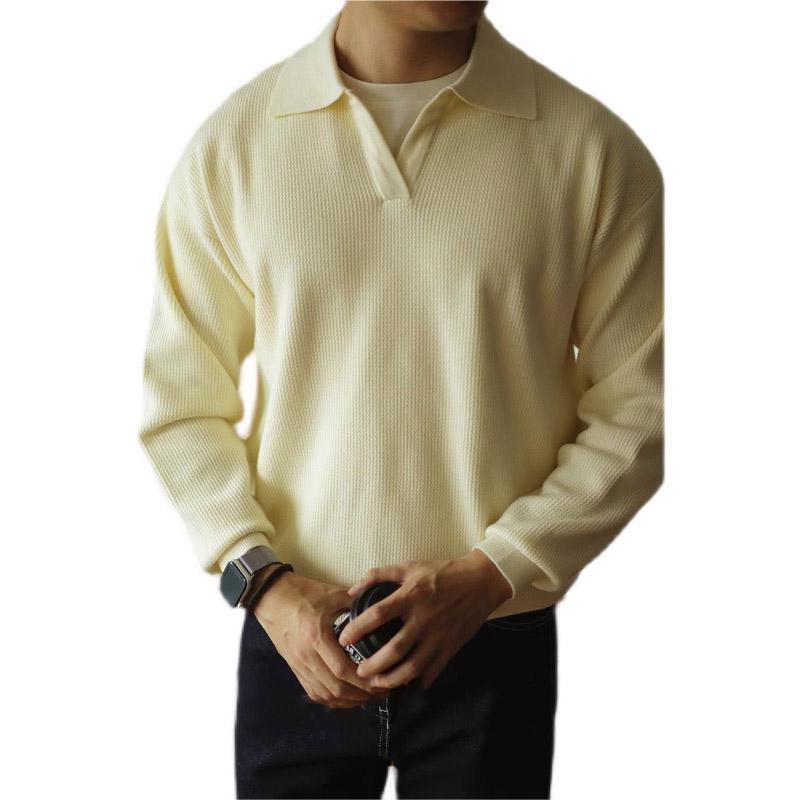 Lapel Warm Men's Long Sleeve Base sweater