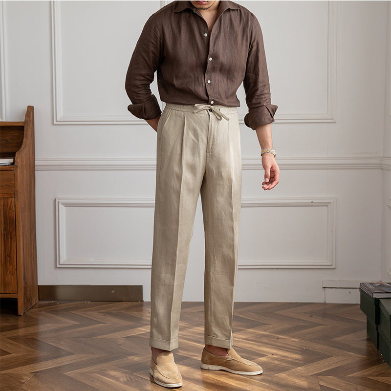 Casual Thin Tethered Linen Pants