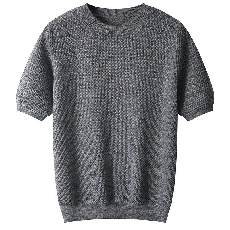 Men's Round Neck Simple Solid Color Sweater