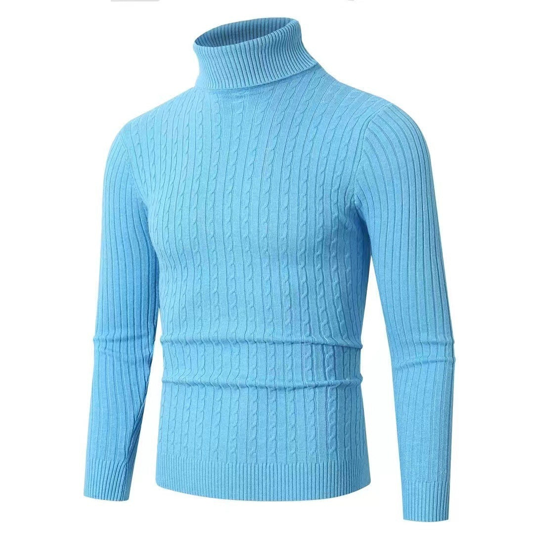 Men's Sweater Casual Retro Twisted Flower Turtleneck Knitting sweater