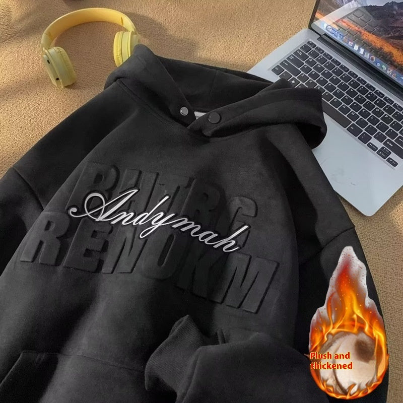 Suede Heavy Sweater American Retro hoodie