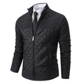 Men's Color Matching Zipped Stand Collar Sweater