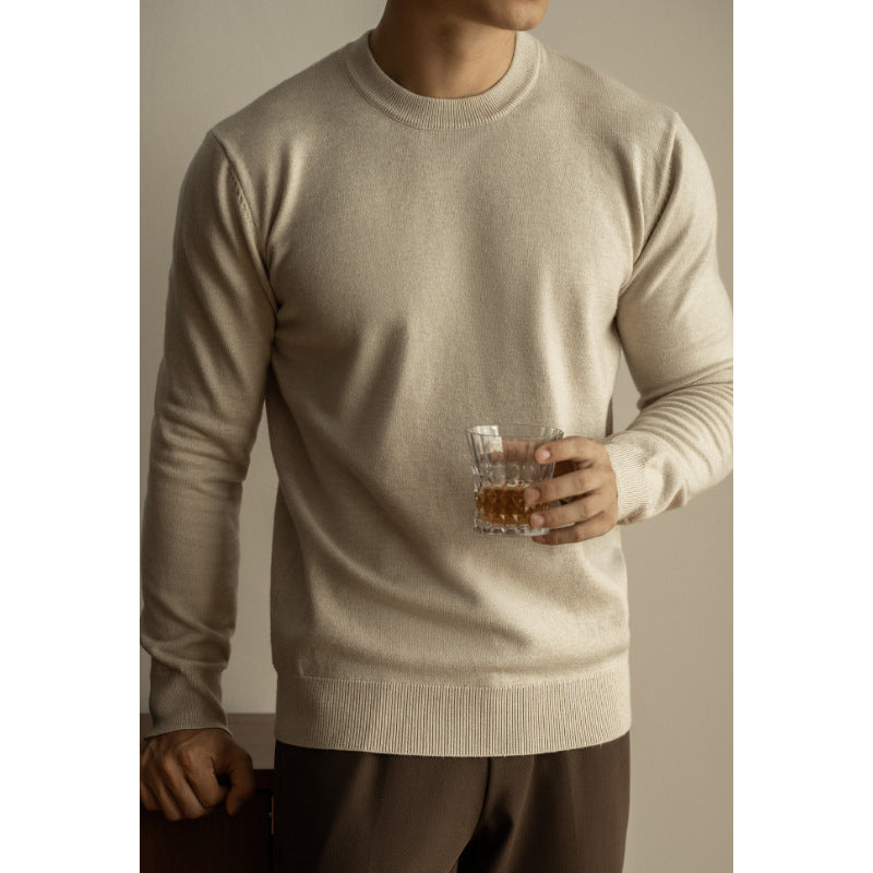 Tencel Wool Autumn And Winter Round Neck Long Sleeve Sweater Men
