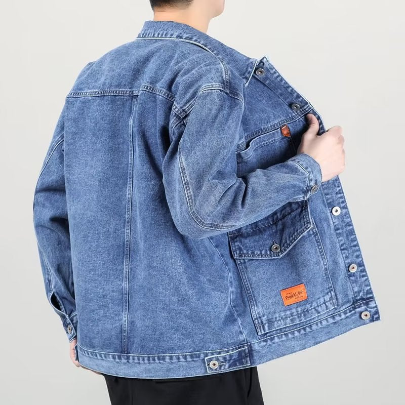 Gray Vintage Denim Jacket Men