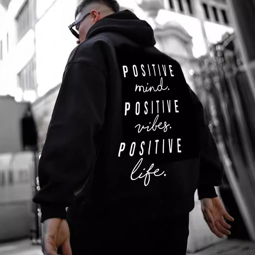Fall Winter English Letter Print Hoodie